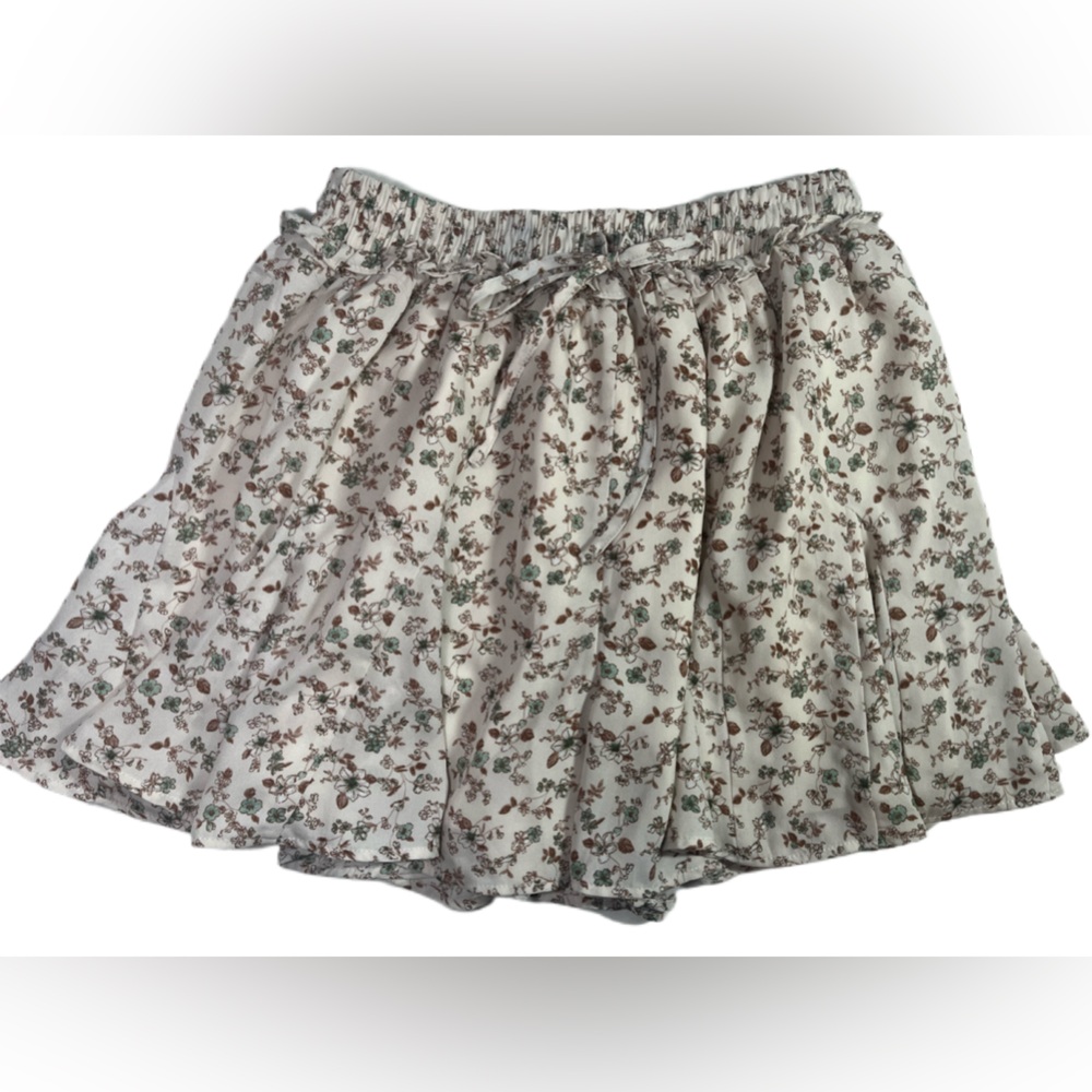 Paper Crane Skirt Skort Floral Ruffle Western Festival Boho Women Tween Size XS